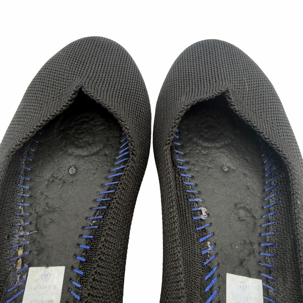Rothy’s The Flat Black Round Toe Slip On Size 6 Knit Comfort Classic‎ Washable - Picture 9 of 14